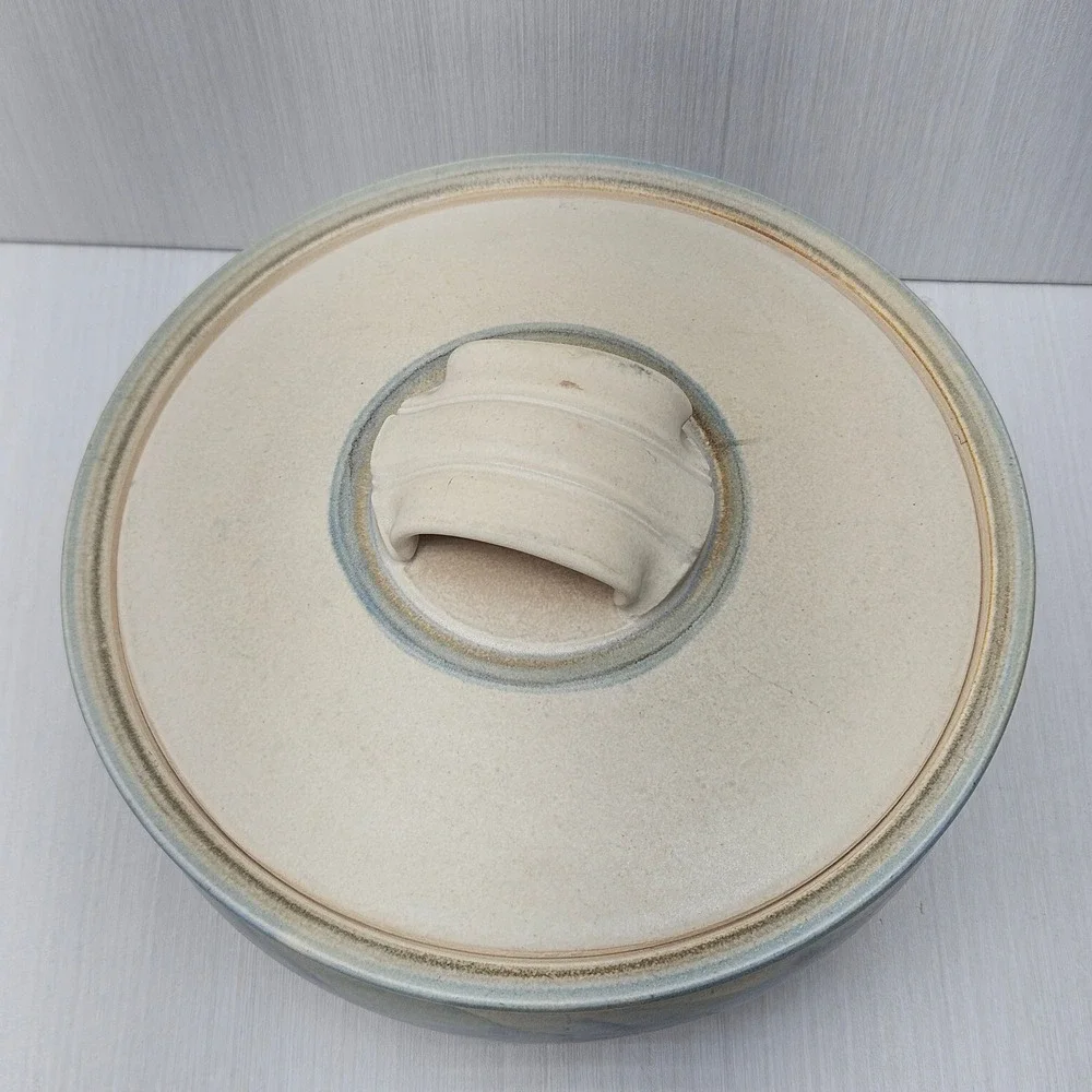 Studio Pottery Desert Landscape Lidded Casserole Dish Southwestern Stoneware